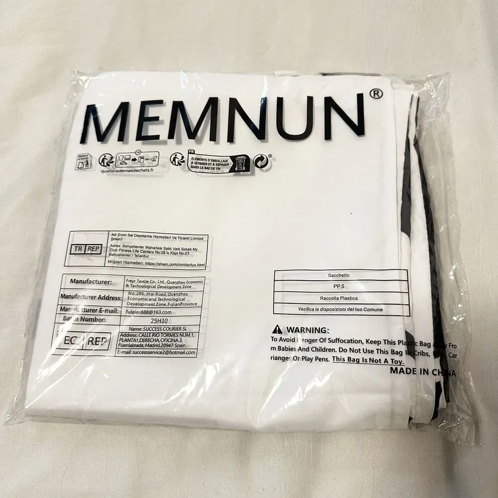 NWT MEMNUN 4 PCS Black White Abstract Geometric Striped Pillow Covers 18x18
